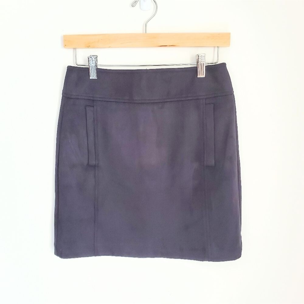 Loft Navy Faux Suede Skirt 2P